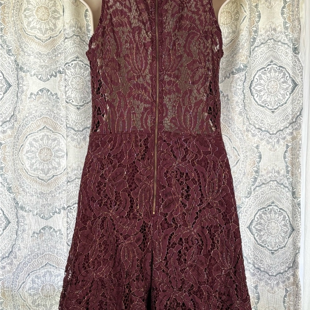 Charlotte Russe  Burgundy A-line Romper - Picture 6 of 12